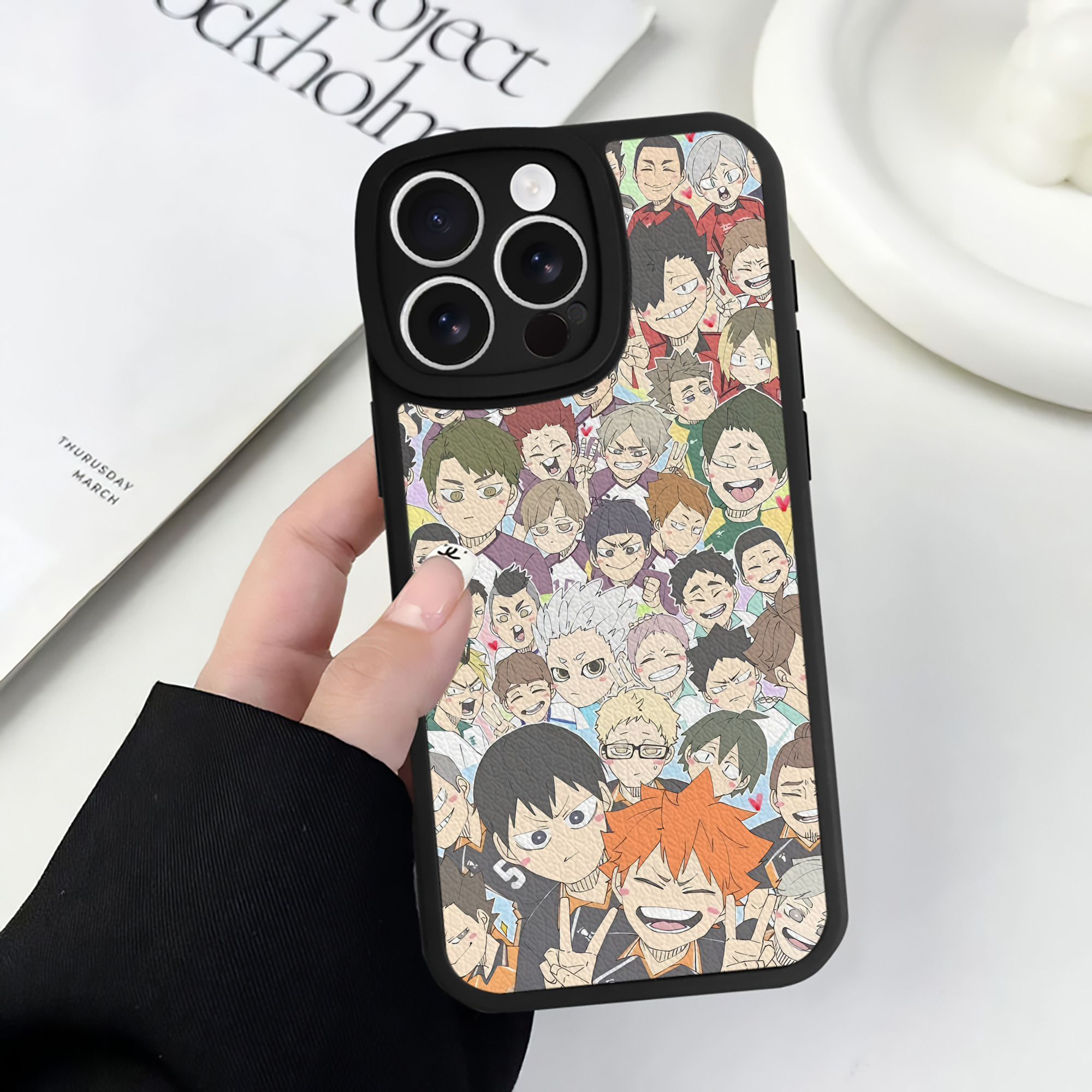 （画像用） ハイキュー!! Haikyu!! 【iPhone 16シリーズ対応】シリコンスマホケース（レザー調） 材質：シリコン